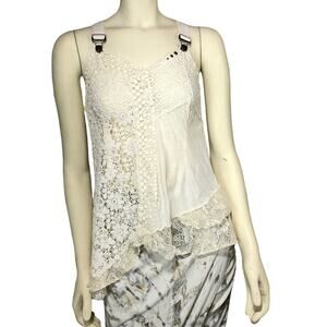 Free people lace top with Dungaree strap closing size medium